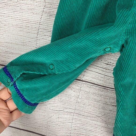 Vintage Corduroy Alphabet Baby Cotton Green Overalls 12 m - Picture 5 of 8